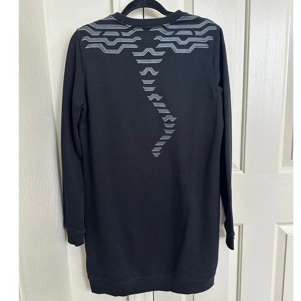 Kenzo Paris Tiger Head Embroidered Sweatshirt Dress Black &‎ Silver Large